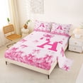 thumbnail image 2 of Erosebridal Pink Bowknot Queen Sheet Sets for Girl, Initial C Letter Bed Set, 4-Piece, 2 of 5