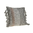 thumbnail image 5 of LR Home Sophisticated Gray and Red Tasseled 20" x 20" Square Decorative Adult Indoor Throw Pillow, 5 of 6