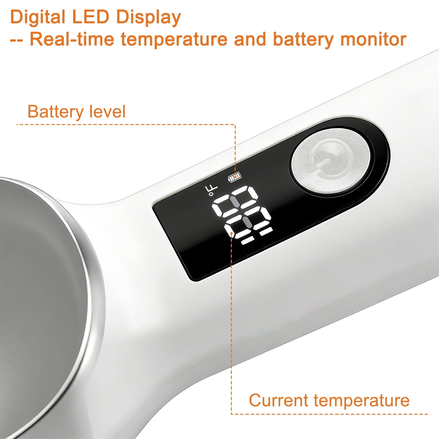 Heated Ice Cream Scoop with Switch, Electric Rechargeable Ice Cream Scooper with LED Display & Detachable Battery, Heats to 158°F in 60s