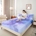 thumbnail image 4 of Homewish Gradient Marble Twin Sheet Sets 3pcs for Boys Girls,Abstract Stone Pattern Twin Fitted Sheet Microfiber,Marbling Watercolor Breathable Flat Sheet,Breathable Home Decor, 4 of 7