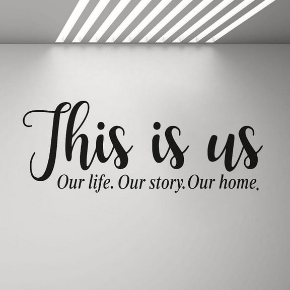 This is us Family Wall Decal Our Life Story Home Quote Art Stickers Home Decor Living Room Bedroom Entryway Vinyl Decals 109x42cm