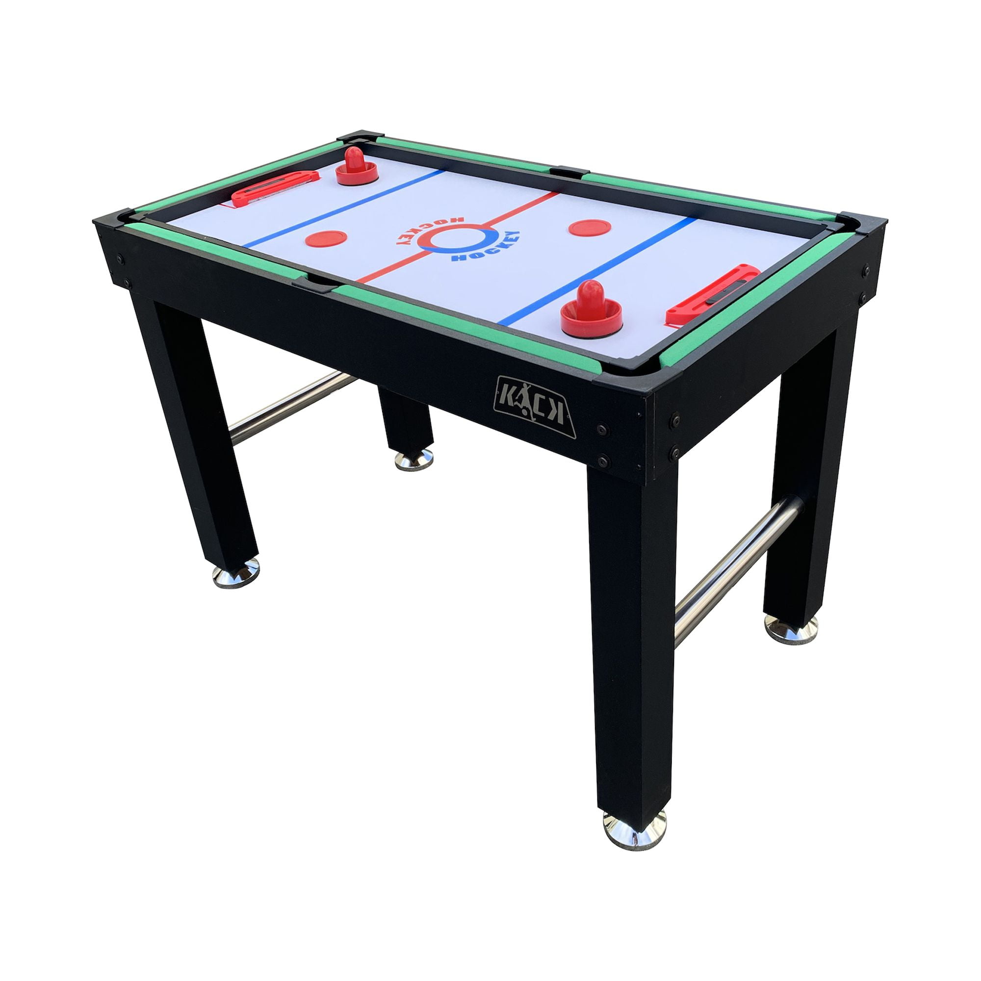 KICK Hexad 48″ 6-in-1 Multi Game Table (Black) - Combo Game Table Set - Billiards, Foosball, Glide Hockey, Table Tennis, Mini-Shuffleboard, and Mini-Bowling for Home, Game Room, Friends and Family!