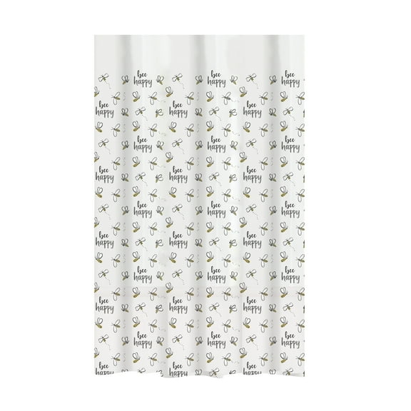 Bath Bliss bee Happy Design White PEVA Shower Curtain, 70" x 72"