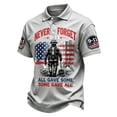 thumbnail image 2 of Men's Never Forget 911 Graphic Shirt, 9/11 25th Anniversary Polo Collar T-Shirt, Salute to The 911 Firefighters "ALL GAVE SOME, SOME GAVE ALL" Patriotic 56th Memorial Tee, Gray XL, 2 of 4
