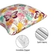 thumbnail image 4 of Throw Pillow Covers, Butterflies and Roses Soft Square Pillow Cases with Invisible Zipper for Couch Bed Sofa, Farmhouse Fall Home Decor 18"x18", 4 of 7