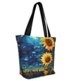 thumbnail image 2 of KLL Tote Bag for Women Vintage Starry Sky Sunflower Print Shopping Grocery Reusable Bags for Office School Shopping Travel, 2 of 6