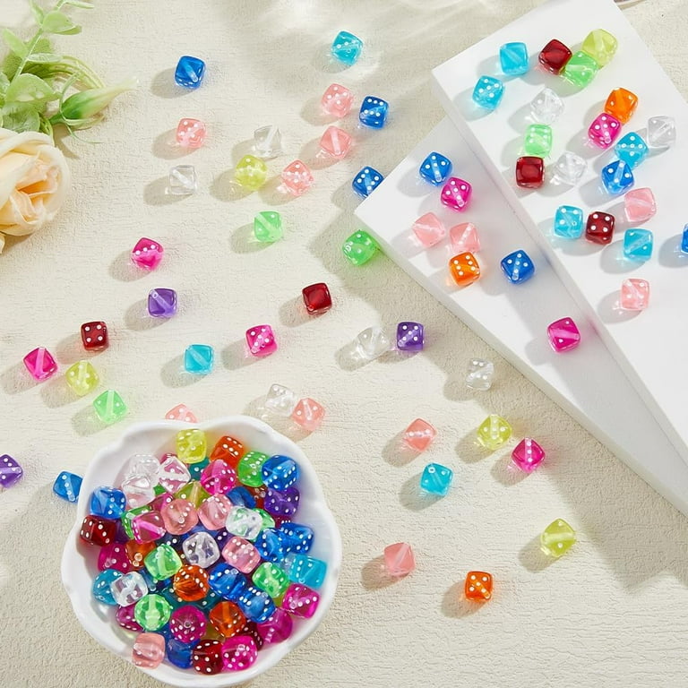 60Pcs 15mm Acrylic Faceted Round Beads - Rainbow Iridescent Disco Ball Beads For DIY Jewelry, Necklaces, Bracelets & Crafts
