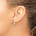 thumbnail image 3 of Auriga 925 Sterling Silver Rhodium-plated Polished Citrine Hinged Hoop Earrings for Women, 3 of 6