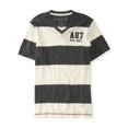 thumbnail image 1 of Aeropostale - Camiseta con adornos A87 a rayas para hombre, gris, grande, 1 of 2