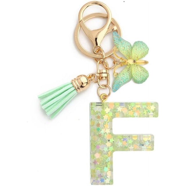 Letter Keychain,26 Letters A-Z Decorative Letter Keychain,Name Keychain for Women Girls Men Teenager Gift