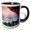 Black/White, variant on 3drose, Beach View from a Cave Image of Watercolor Painting, 11oz Two-tone Blue Mug