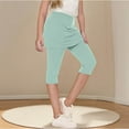 thumbnail image 2 of Posijego Girls Yoga Leggings with Skirt High Waist Tennis Skorts Soft Dance Capri Leggings 5-16 Years, 2 of 7