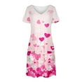 thumbnail image 3 of Levmjia Womens Summer Dress Casual V Neck Floral Short Sleeve Slim Fit Polyester Comfortable Vacation Beach Party Work Multi Colors, 3 of 7