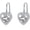 Clear White, variant on Heart Halo Earrings 925 Sterling Silver Hypoallergenic Classic Heart Cut CZ Leverback Birthstone Earrings Jewelry Gifts for Women