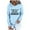 Light Blue, variant on QUINDOS Womens Hoodies Plus Size Letter Womens Sweatshirts Plus Size Casual Long Sleeve Graphic Crew Neck Pullover Tops