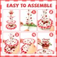 thumbnail image 3 of 3 Tier Strawberry Cardboard Cupcake Stand, Round Berry Sweet Red Plaid Dessert Tower Holder, Party Table Decorations for Birthday, Afternoon Tea, 3 of 6