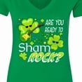 thumbnail image 4 of Inktastic Are You Ready to Shamrock? Fun St. Patrick's Day Women's V-Neck T-Shirt, 4 of 5