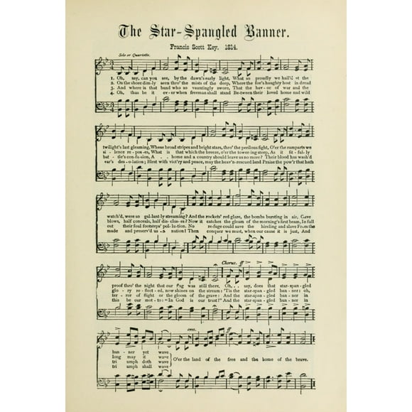 Songs that Never Die 1894 Star Spangled Banner Poster Print by  Francis Scott Key (8 x 10)