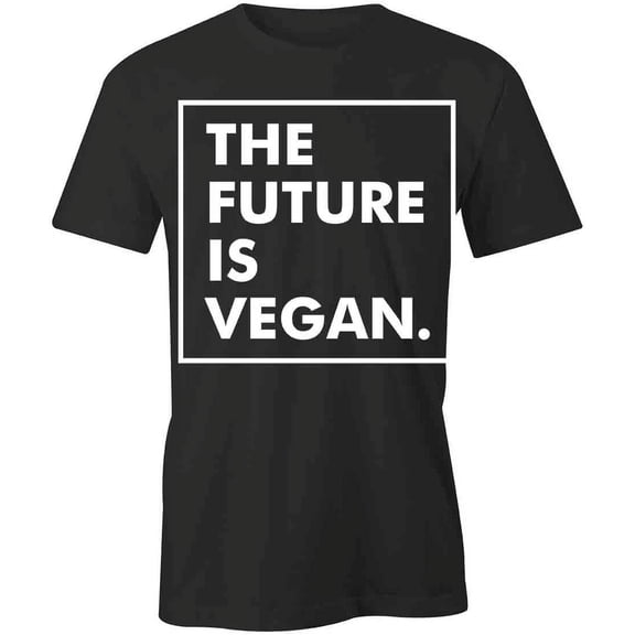 Future Is Vegan T-Shirt | Cute Vegetarian Black Tee Gift