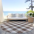 thumbnail image 6 of Addison Rugs Chantille Indoor/Outdoor Transitional Plaid Brown Washable Round Rug, 8' x 8', 6 of 6