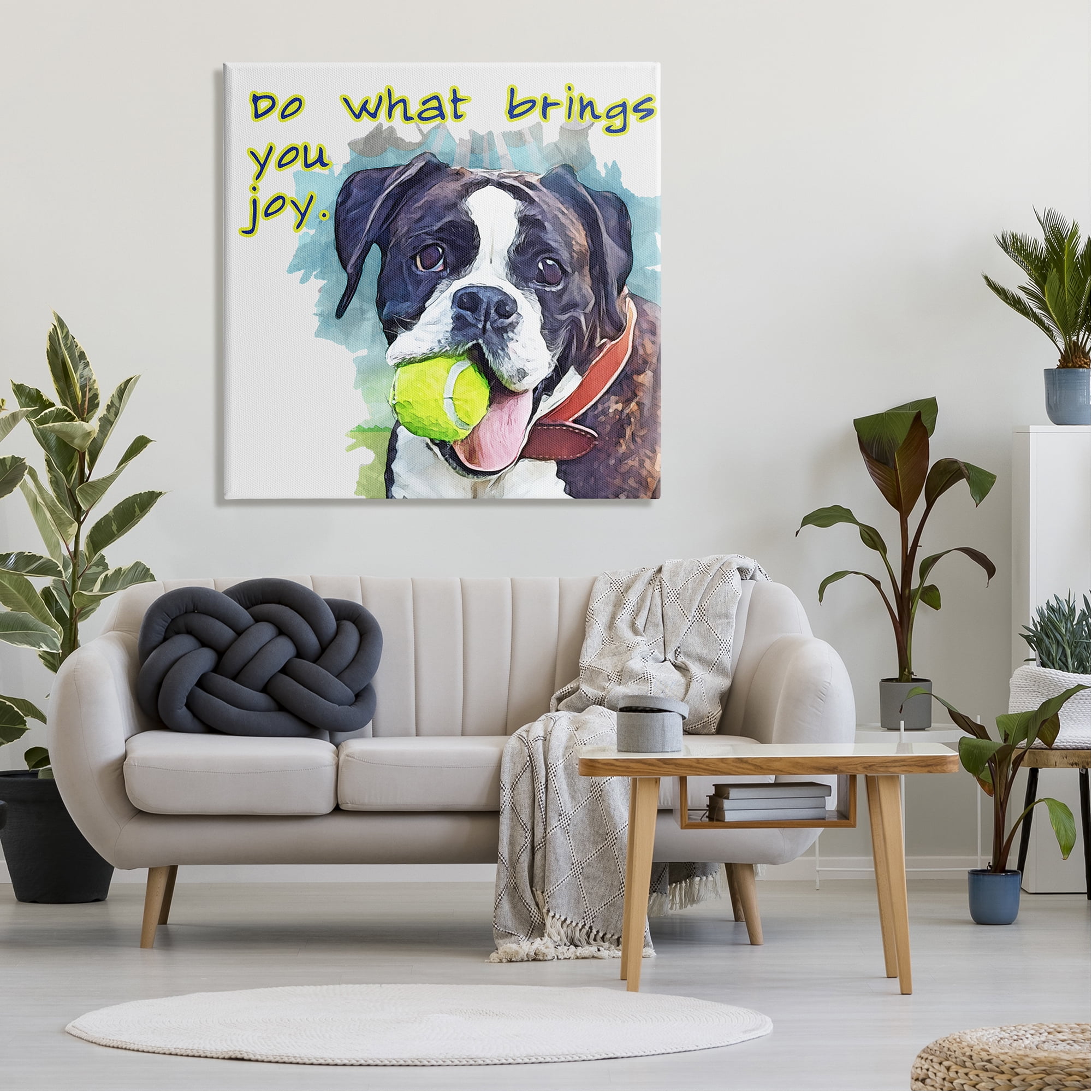 Stupell Do What Brings You Joy Dog Phrase Animals & Insects Painting Gallery Wrapped Canvas Print Wall Art