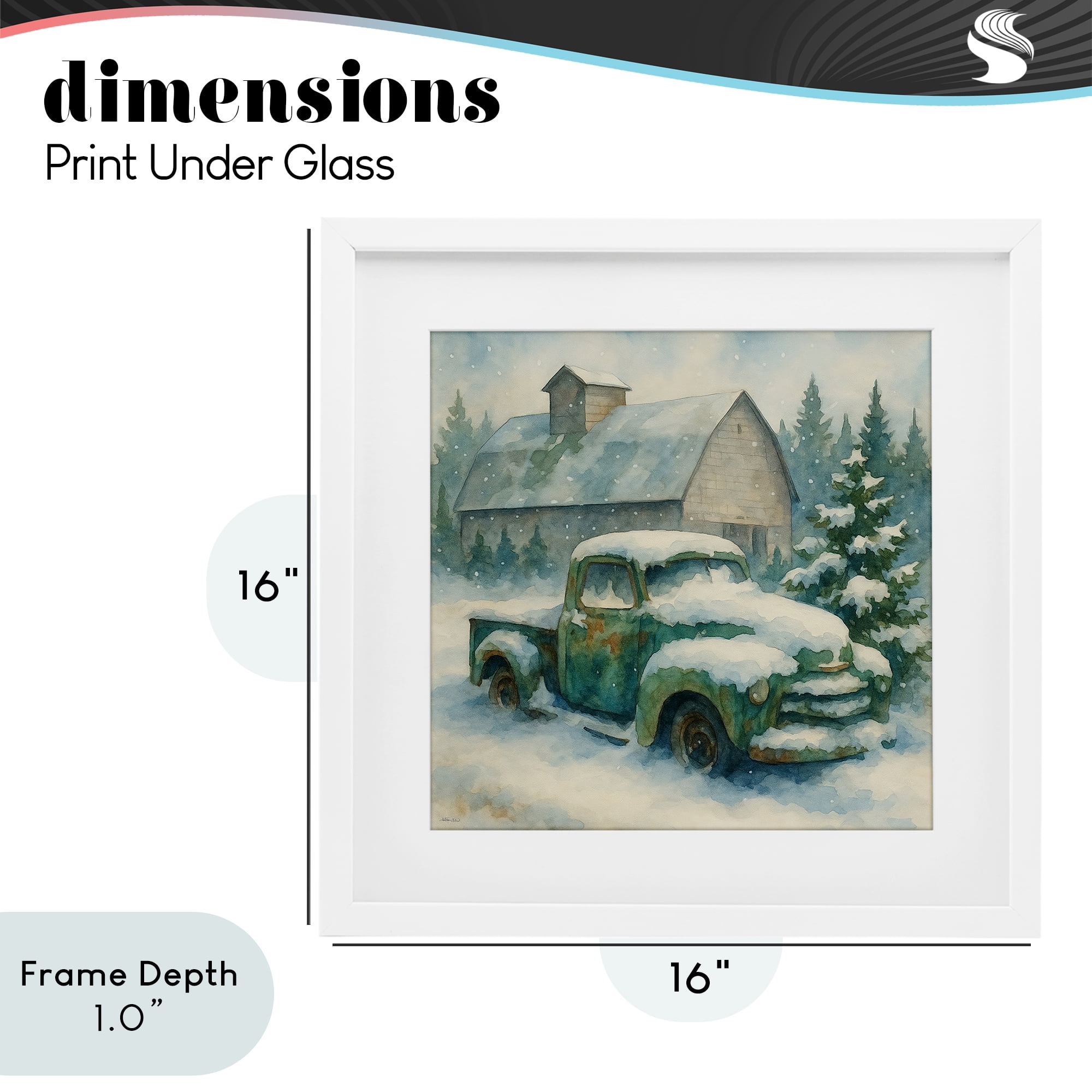 Stupell Industries Nostalgic Winter Farm Truck White Framed Print Under Glass, design by Antony Smith