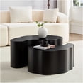 thumbnail image 5 of JERFIT Modern Nesting Coffee Table Set of 2, Black Irregular Shape MDF End Tables for Living Room, No Assembly Required, 5 of 10