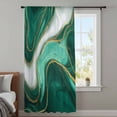 thumbnail image 4 of Teal Marble Sheer Curtains 72 Inches Long, Modern Ombre Gold White Abstract Fluid Art Light Filering Curtains, Breathable Simi Curtain Privacy Drapes for Living Room Bedroom Window Treatment, 4 of 9