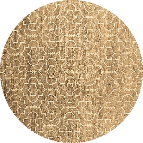 Ahgly Company Indoor Round Trellis Brown Modern Area Rugs, 3' Round