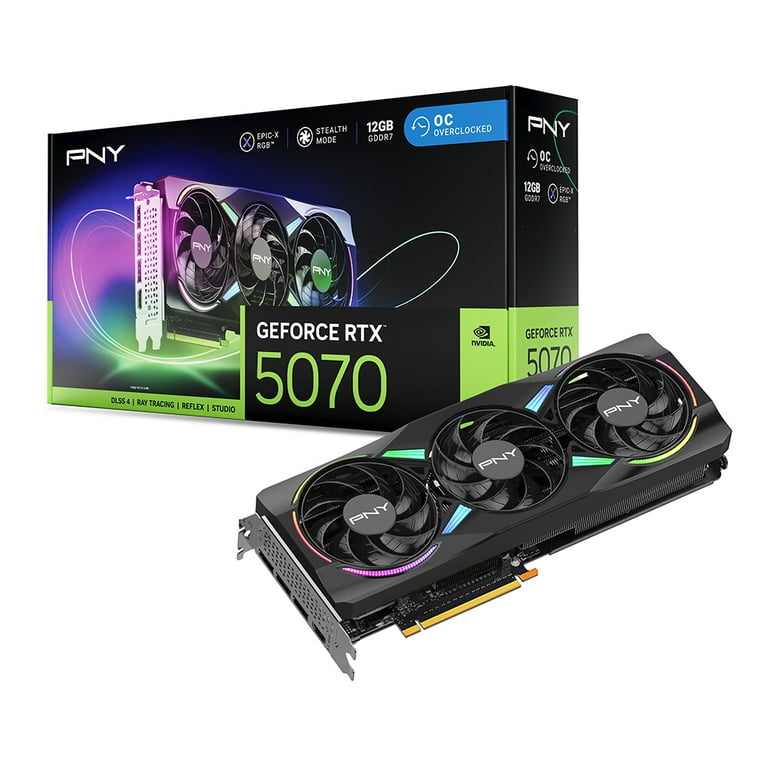 PNY GeForce RTX™ 5070 EPIC-X ARGB™ Overclocked Triple Fan GPU