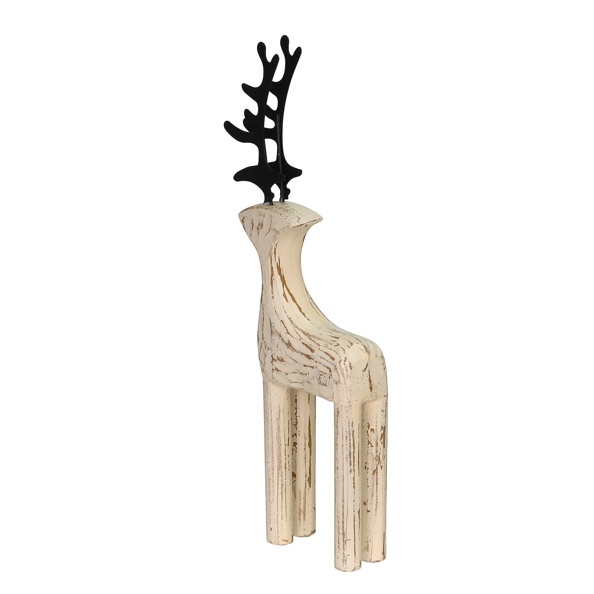 HOLIDAY TIME PL 11 in Large Wood Deer Home Decor, HOLIDAY TIME PL LARGE WOOD DEER