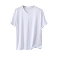 thumbnail image 2 of JDQJBZ Men's Solid Color Sleep Shirt Lightweight V Neck Long Sleeve Loungewear Top, 2 of 5