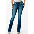 thumbnail image 2 of Grace in LA Women's Yoke Embroidered Pockets Stretch Bootcut Jeans (32, Blue Stonewash), 2 of 3