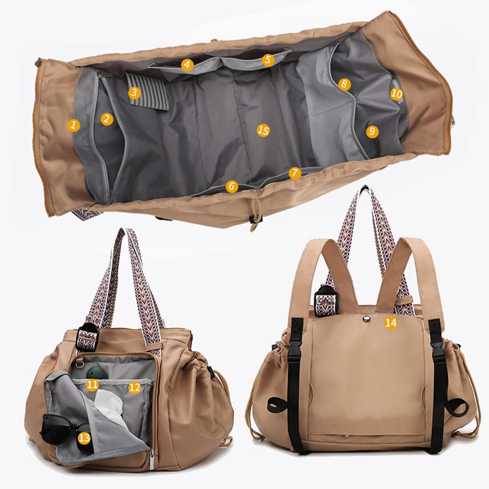 Multi-functional Large-Capacity Tote Backpack for Travel & Mommy & Daily Use, 2 in 1 Versatile Cradle Backpack Diaper Bag for Women Mom Outdoor, Convertible Lightweight with Multiple Pockets