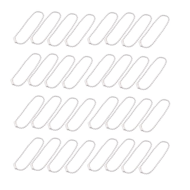 Metal Nail File Label Tag Key Keychain Bead Ball Chain Silver Tone 3.9 Inch Long