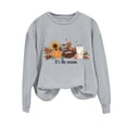 thumbnail image 2 of Elvqul Womens Ghostface Sweatshirts CrewNeck Halloween Sweatshirt Graphic Oversized Gray Casual Pullover Tops for Women Long Sleeve, 2 of 4