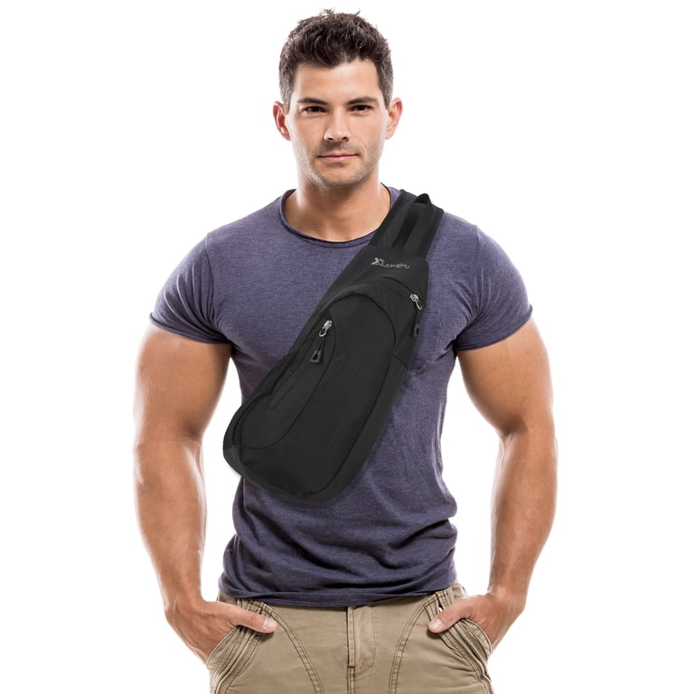 AOWOO Black Sling Bag, Lightweight Waterproof photo 1