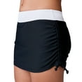 thumbnail image 3 of Free Country Women's Side Shirred Swim Skirt Black/White L, 3 of 3