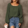 thumbnail image 2 of Women Pullover Sweatshirt Casual Loose Comfortable Fashionable Long Sleeve Female Blouse Green M, 2 of 5