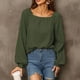 thumbnail image 2 of Mujer Jersey Sudadera Casual Suelta Cómoda Moda Manga Larga Blusa Femenina Verde S, 2 of 5