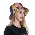 thumbnail image 6 of Honeii Planets And Stars for Unisex Bucket Hat Waterproof Rain Hat Reversible Shiny Rave Bucket Hat for Concert Festival Boonie Cap, 6 of 6