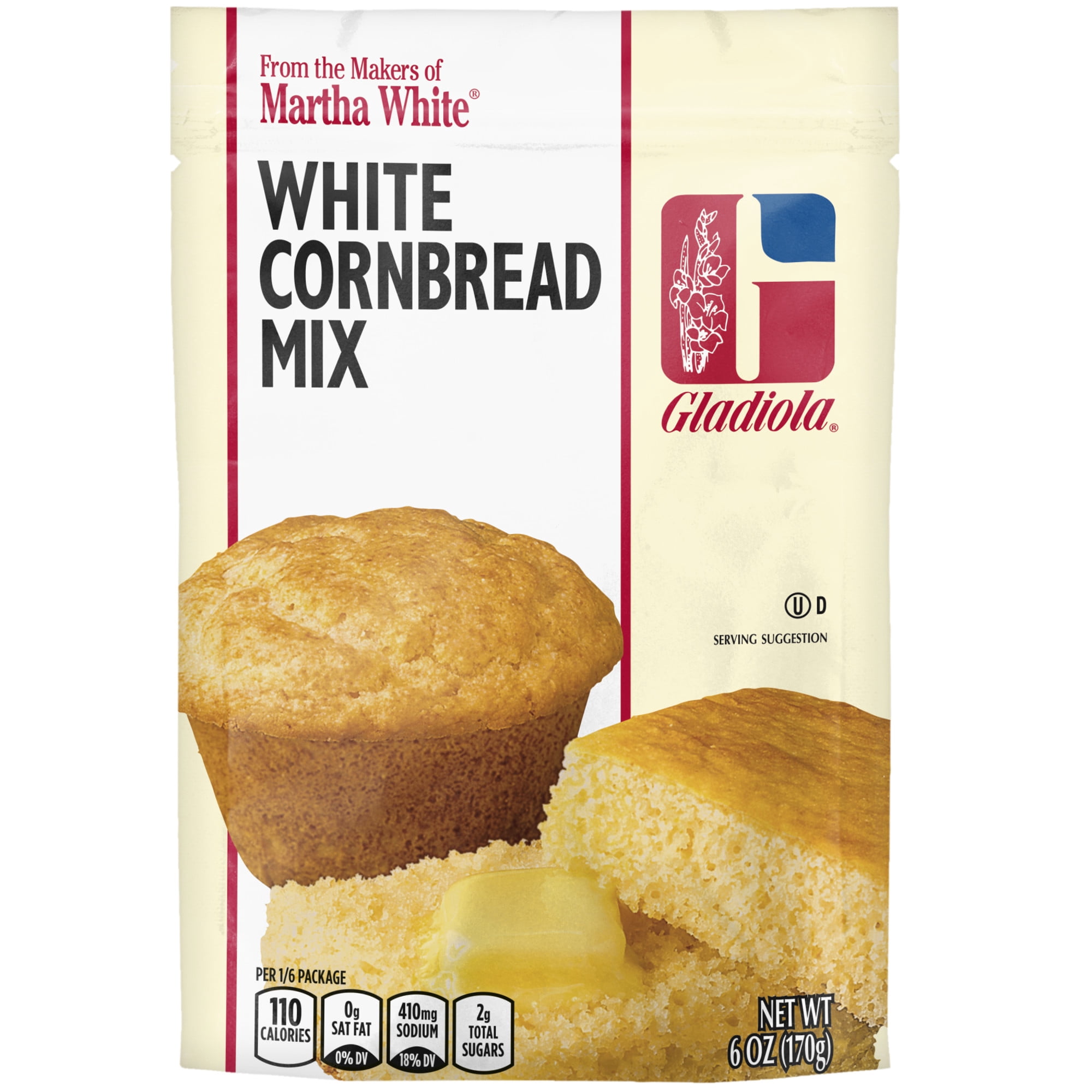 Martha White Gladiola White Cornbread Mix, 6 oz Pouch