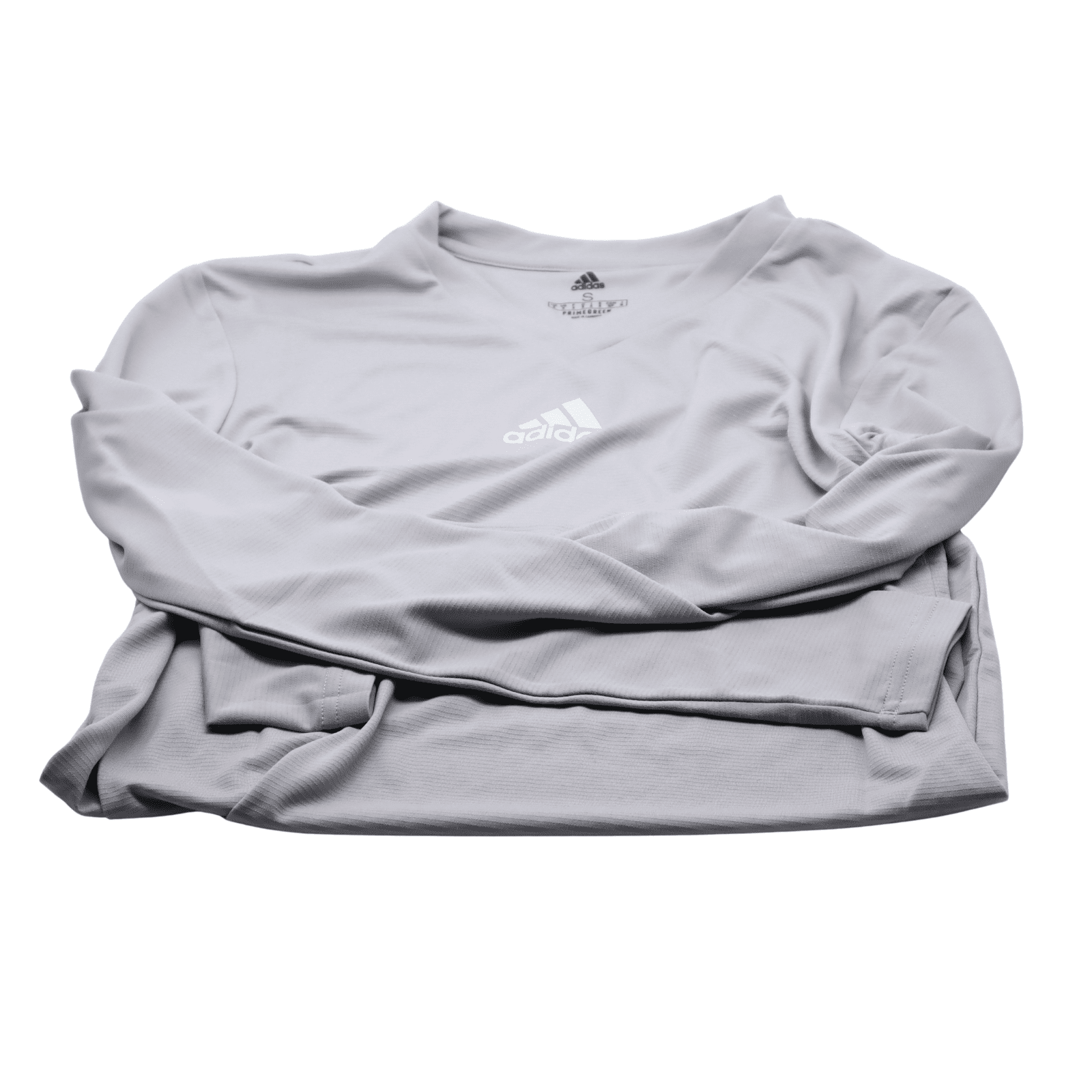 Adidas Men’s Team Base Long Sleeve Tee Shirt Primegreen Light Grey Small