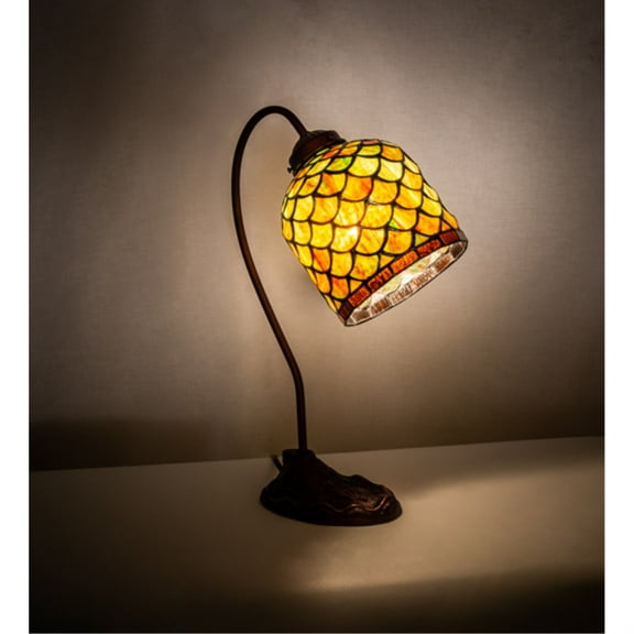 Meyda Tiffany 247788 Acorn 18" Tall Gooseneck Table Lamp - MultiColor