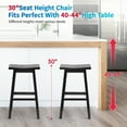 thumbnail image 4 of PayLessHere Bar Stools Set of 2 for Kitchen Counter Solid Wooden Saddle Stools 30-Inch Height Home Furniture Barstool, Black, 4 of 7