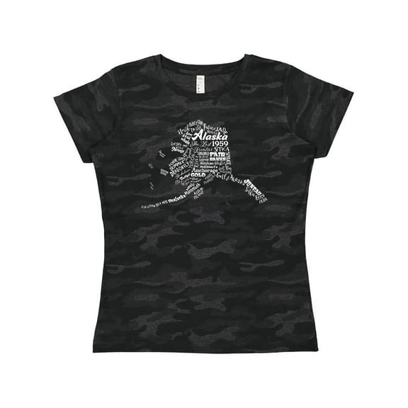 Inktastic Alaska Word Salad State Outline Women's T-Shirt