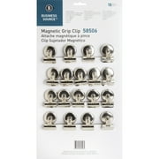Business Source, BSN58506, Magnetic Grip Clips Pack, 18 / Box, Silver