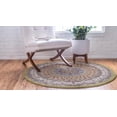 thumbnail image 3 of Rugs.com Rabia Collection Rug – 5' Round Green Low Rug Perfect For Kitchens, Dining Rooms, 3 of 9