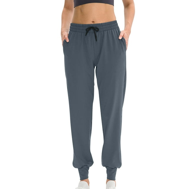 Timegard Running Pants for Women Elastic Waist Drawstring Lightweight Fall Casual Loose Workout Trousers