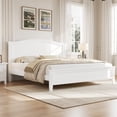 thumbnail image 2 of Euroco Wood Queen Size Platform Bed, White, 2 of 10